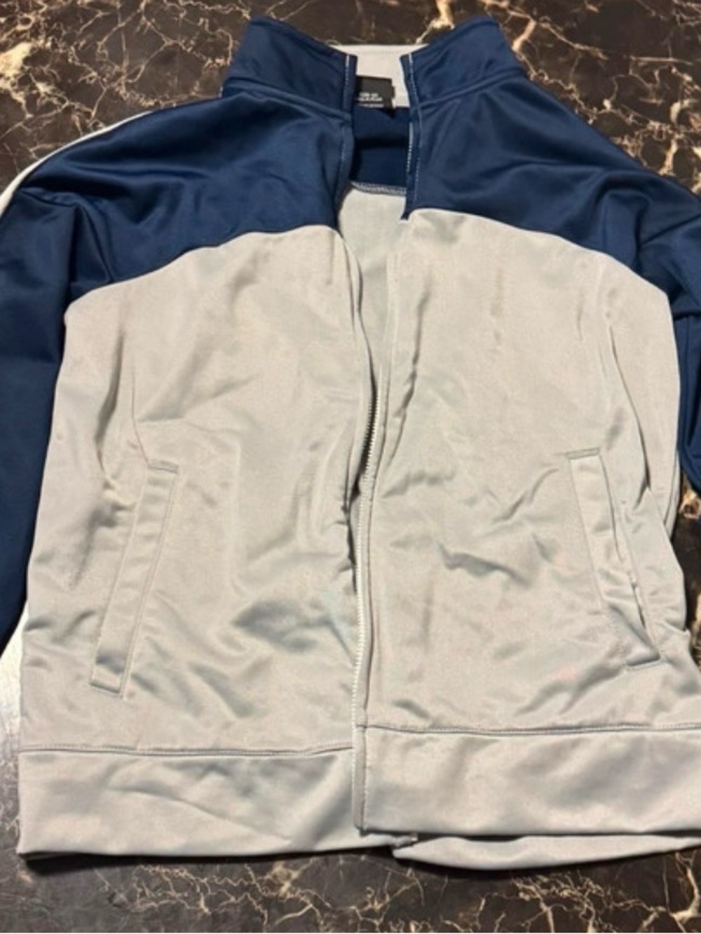 Kids Two-Tone Blue and Light Gray Track Jacket